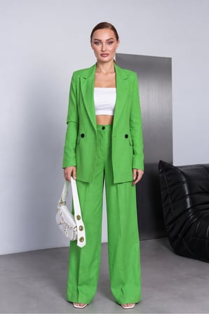 Kadın Turuncu Kruvaze Yaka Maskülen Blazer NJ192