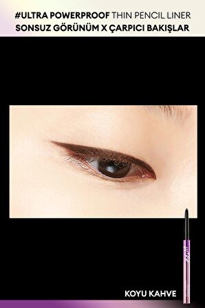 Pürüzsüz Çizim Sağlayan İnce Tasarımlı , Suya Dayanıklı Göz Kalemi Thin Pencil Liner (Real Brown)