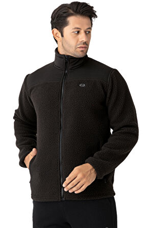 Crozwise Siyah Erkek Tam Fermuarlı Polar / Sweat - 6055-10