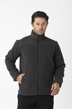 Crozwise Siyah Erkek Tam Fermuarlı Polar / Sweat - 6055-10