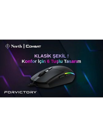 North Combat Rgb Kablolu Oyuncu Mouse