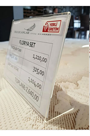 A6 L Tip Yatay Pleksi Föylük Etiketlik 2mm 20adet