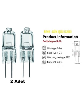 LC86KA670/02 12V 20W 2 Adet Siemens Davlumbaz Aspiratör Fırın Buzdolabı İçin Uyumlu Lamba Ampul Işık Halojen