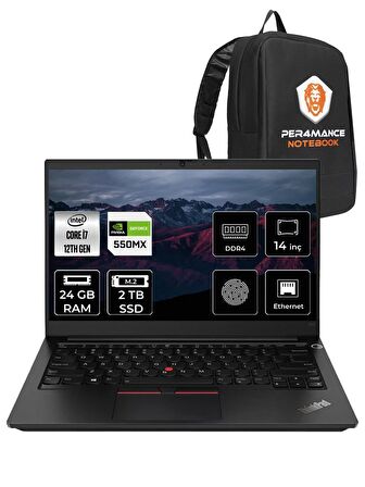 Lenovo Thinkpad E14 G4 i7-1255U 24GB 2TB SSD MX550 FDOS 14" FHD 21E30061TX & PER4 ÇANTA
