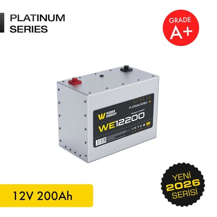 12V 200Ah LiFePO4 Platinum Series Bluetooth'lu Lityum Demir Fosfat Akü/Batarya