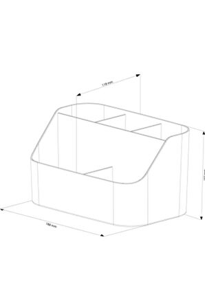 handy 5 Bölmeli Çok Amaçlı Kullanışlı Organizer Makyaj Takı Organizeri Kalemlik Düzenleyici Organize