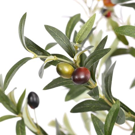 Yapay Zeytin Ağacı Doğal Kök Detaylı Büyük Dolgun Model Siyah Saksıda 190cm Yapay Ağaç