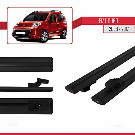 Fiat Qubo 2008-2017 Arası ile Uyumlu BASIC Model Ara Atkı Tavan Barı Siyah 2 Adet