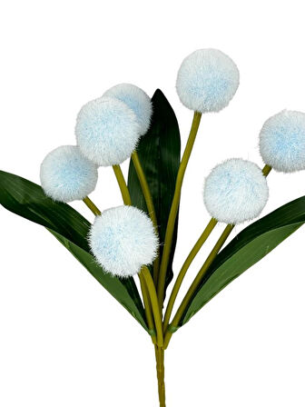 Yapay Çiçek Mavi Pompon Çiçeği Dekoratif Yapay Çiçek 30*20cm