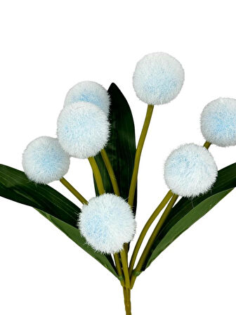 Yapay Çiçek Mavi Pompon Çiçeği Dekoratif Yapay Çiçek 30*20cm