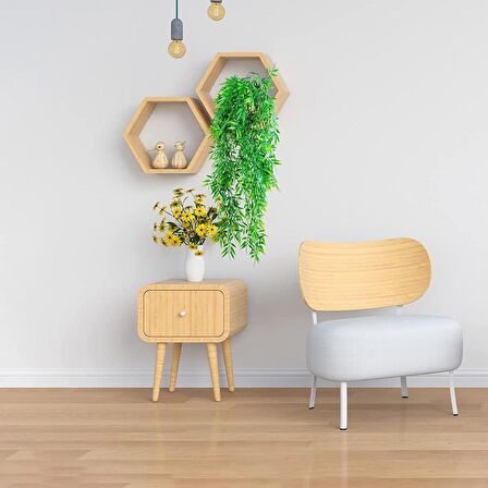 Yapay Çiçek Sarkan Bambu 60cm 5Dallı ty122 Yapay Sarmaşık Yeşil 