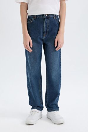 Erkek Çocuk Loose Fit Düz Paça Jean Pantolon