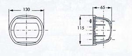 Maxi 20 seyir fenerleri Polikarbonat Gövde ve Lens 12-24V/15W İskele Feneri