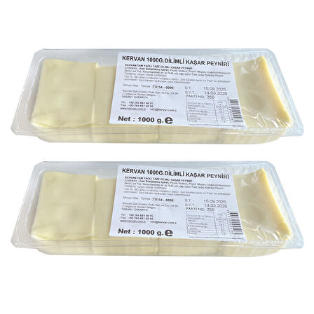 Kervan Dilimli Kaşar Peyniri 1000 gr x 2 Adet