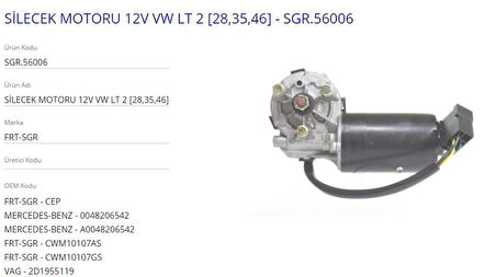 12V SİLECEK MOTORU VW LT II [28,35,46]