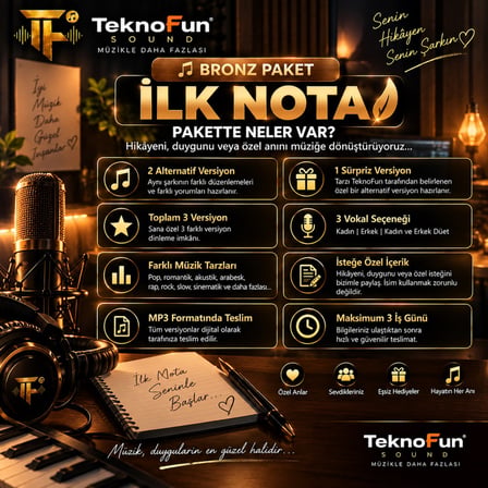 Kişiye Özel Şarkı – Bronz İlk Nota | 3 Versiyon (2 Alternatif + 1 Sürpriz)