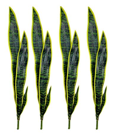 Yapay Çiçek Sansevieria Yeşil Kılıç Çiçeği 4 Adet 65cm Salon Çiçeği Yapay Bitki