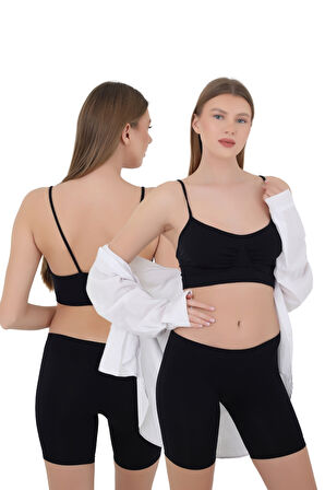 Mikro Fiber Kadın Uzun Boxer 1'Lİ Özel Paket - Siyah, Beyaz, Ten | S/M, L/XL