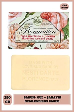 Sabun Romantica Florentine Rose and Peony Gül ve Şakayık Vegan Bakım 250 g