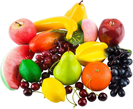 20li Set Yapay Meyve Paketi Karışık Dekoratif Meyveler 