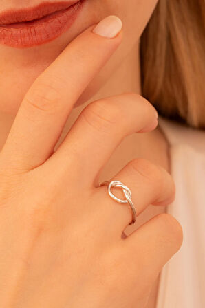 Kadın Gümüş Yüzük - El İşçiliği Gümüş Aşk Düğümü Model 2 Kadın Yüzük