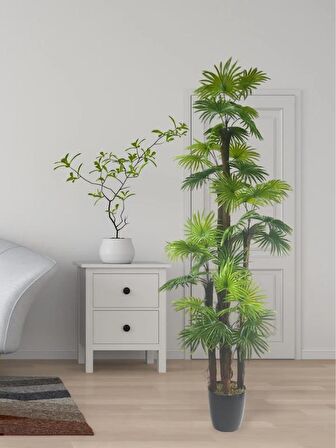 Yapay Ağaç Yelpaze Palmiye 5Katlı Fanpalm 40 Yaprak 180*65cm