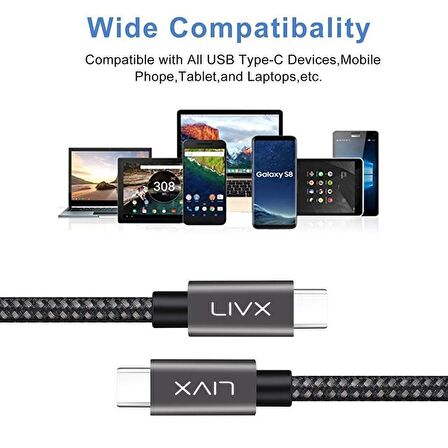 LivX Transparent 45W PD/QC Mini Araç şarj Cihazı ve 50cm Hızlı Şarj Ve Data Kablosu