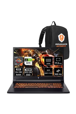 Nitro V17 AI Ryzen 7 260 24GB 512GB SSD RTX5070/8GB 85W 17.3" QHD 165Hz FDOS Gaming Laptop