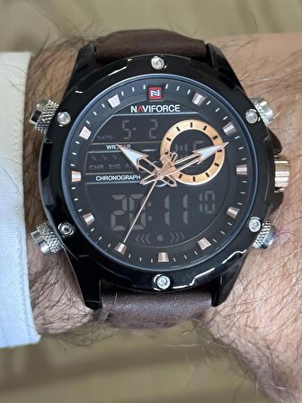 NAVİFORCE DİJİTAL ANALOG ALARMLI ,KRONOMETRE VE AYDINLATMALI SPOR ŞIK ERKEK KOL SAATİ