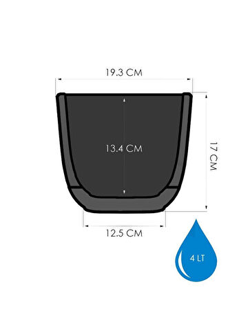 Omnipazar KRS-384 Dekoratif Plastik Mercan Kare Saksı 4 Litre No 4