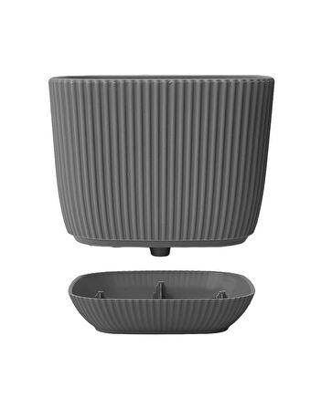 Omnipazar KRS-384 Dekoratif Plastik Mercan Kare Saksı 4 Litre No 4