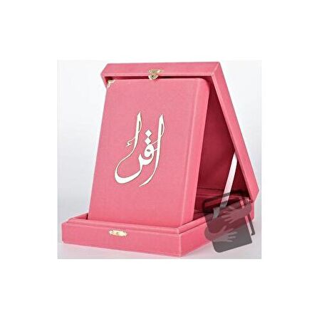 Kuranı Kerim Orta Boy Kadife Kutulu Pembe