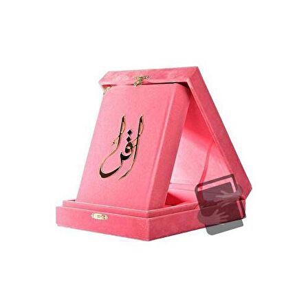 Kuranı Kerim Hafız Boy Kadife Kutulu Pembe