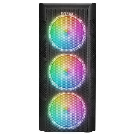 Everest Crest V1 Mesh Temperli Camlı 4X12Cm Auto Rgb Fan Atx Mid-T Gaming Oyuncu Boş Bilgisayar Kasası