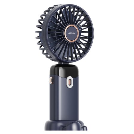 Asonic Afn28 Lacivert 500Mah 3 Kademe Dijital Göstergeli Katlanabilir Mini Usb Fan