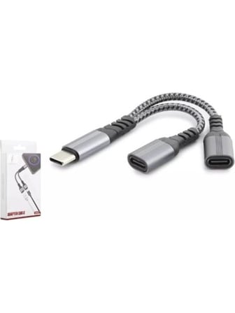 Hadron Gj-017 Type-C To 2-Type-C F Kablo Car Şarj 100W Siyah