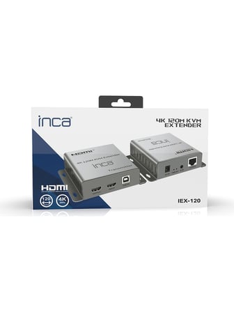 Inca İex-120 Hdmi 4K@30Hz 120Mt Kvm Network Extender 4K@30Hz (Cat-5E-Cat-6 Kablo Uzunluğu)