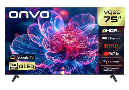 Onvo 75VQ90F3UB 75" 190 Ekran 4K Ultra Hd Google Smart QLED Tv
