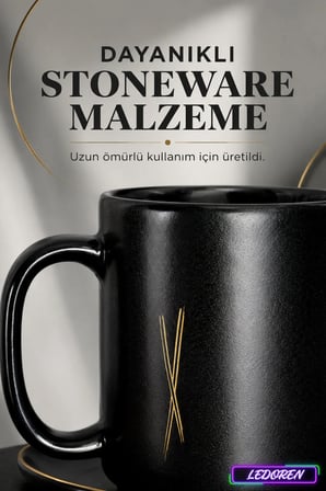 6 Kişilik Seramik Kahve Fincan Takımı Yuvarlak Sunum Tabaklı Porselen Türk Kahvesi Fincan Seti
