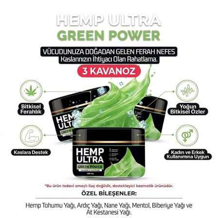 3 x Green Power Hemp Cream Jel 3 x 100 gr