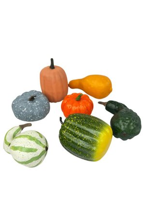 Yapay Bal Kabağı Süs Kabağı Helowen Dekoratif Kabak 7li Set 8-12cm