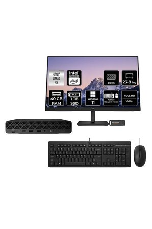 EliteDesk 8 Mini G1i AI Intel Core Ultra 5 225 40GB 1TB SSD 23.8" W11P Mini Masaüstü Bilgisayar