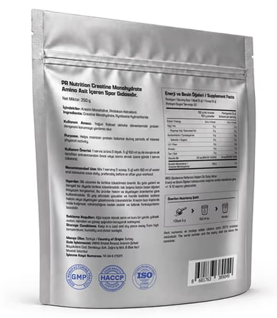 PR Nutrition Creatine Powder 250 Gr Aromasız