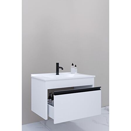 Duenos 75 Cm Banyo Dolabı Beyaz - Boy Dolap Hariç