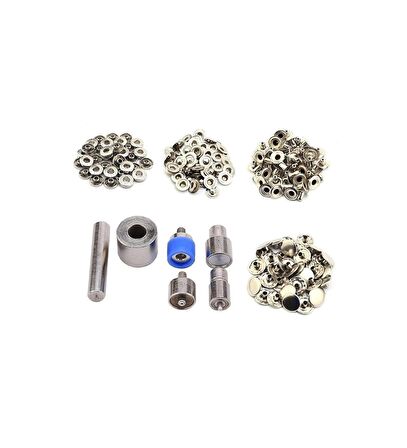 Hodbehod 100 Set Paslanmaz 12.5mm Metal Çıt Çıt ve Manuel Çakım Kiti Saklama Kutulu