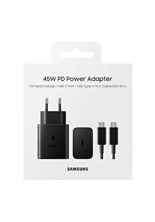Samsung Ep-T4510X Type-C 45 Watt Hızlı Şarj Aleti Siyah