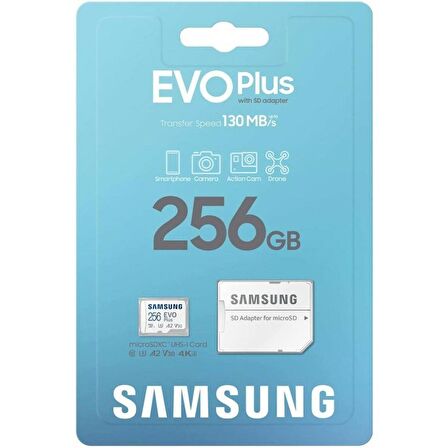 Samsung Evo Plus 256gb Microsd Hafıza Kartı Mb-mc256ka/tr - 130 Mb/sn