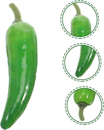 Yapay Yeşil Sivri Biber 1adet 18*3cm Gerçek Boyut