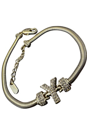 Uretti - Nerman 4053 9234 Y Harfli Taşlı Gold Bileklik
