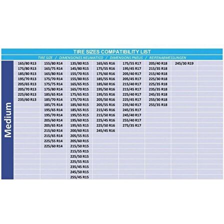 Matte Kar Çorabı 255/30 R18 Kar Zinciri Muadili Medium Kırmızı